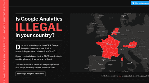 Using Google Analytics was deemed 'illegal' in some EU countries. We built a microsite in 48 hours to capitalize on the news.