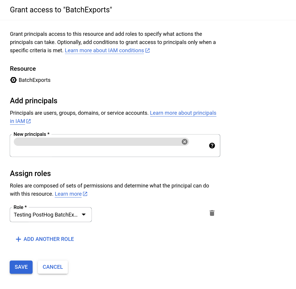 Dataset grant access